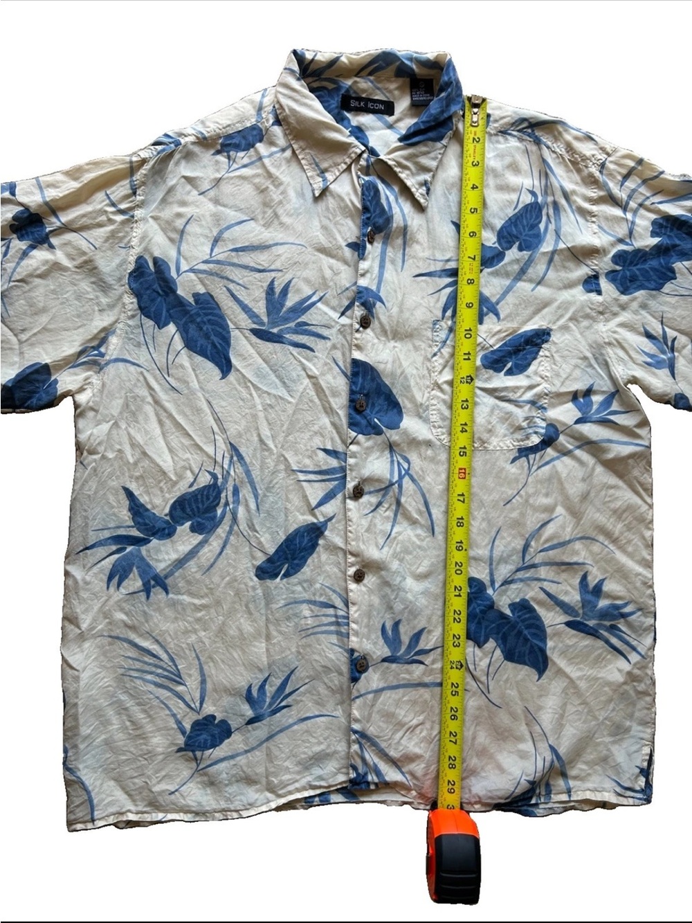 100% Silk Floral Button Up Shirt XL Coastal Resort Vacation Festival Boho Kawaii - Picture 7 of 9
